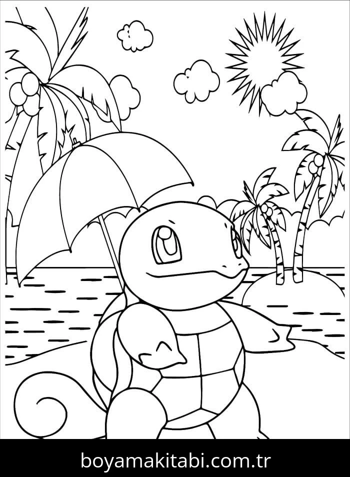 Squirtle boyama sayfası – yaratıcılık, eğlenceli etkinlik