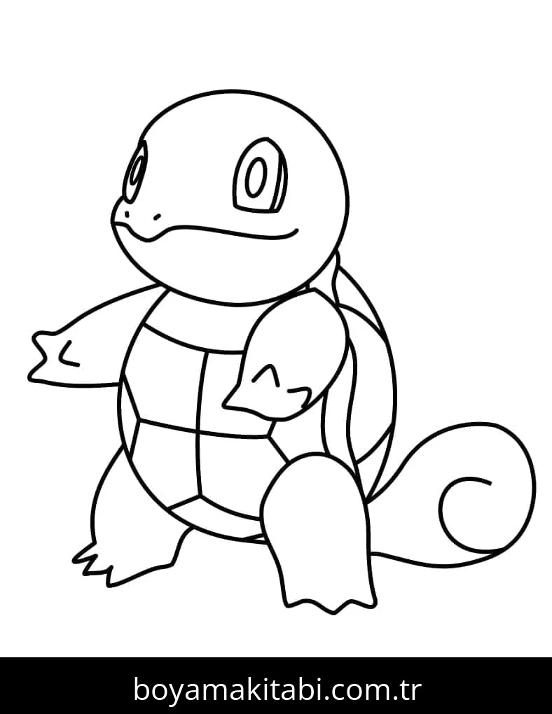 Squirtle boyama sayfası – boyama çalışması, yaratıcılığı geliştirir