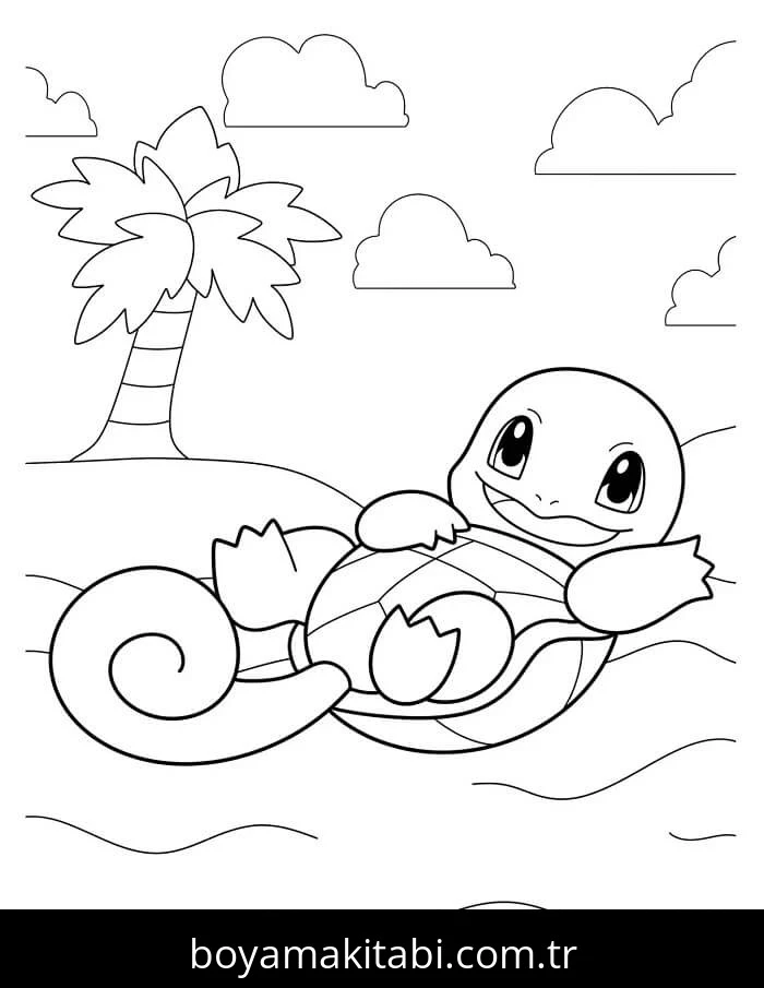 Squirtle boyama sayfası – okul öncesi, evde etkinlik