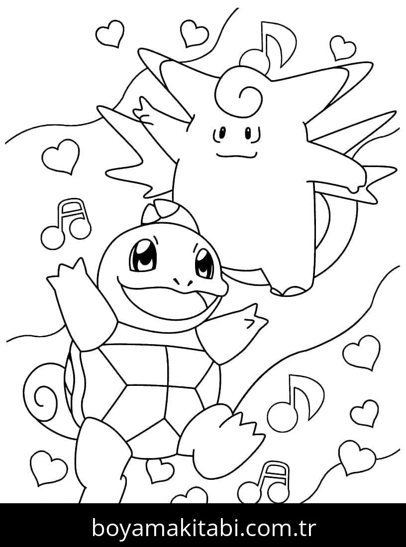 Squirtle boyama sayfası – boyama etkinliği, çocuk aktivitesi