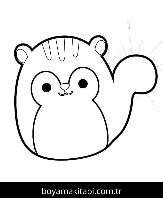 Squishmallow boyama sayfası – çizgi film temalı, basit çizim