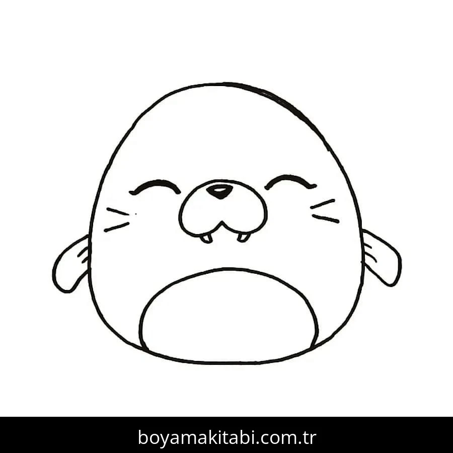 Squishmallow boyama sayfası – sanatsal çalışma, çocuklar için