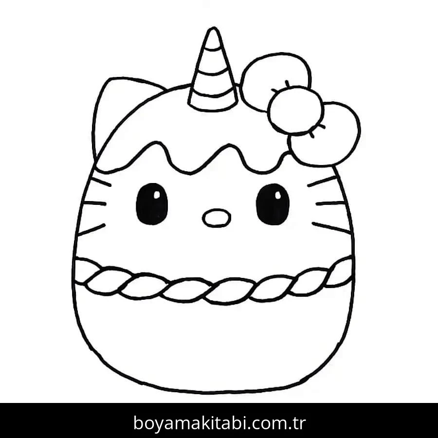 Squishmallow boyama sayfası – renkli çizimler, okul öncesi