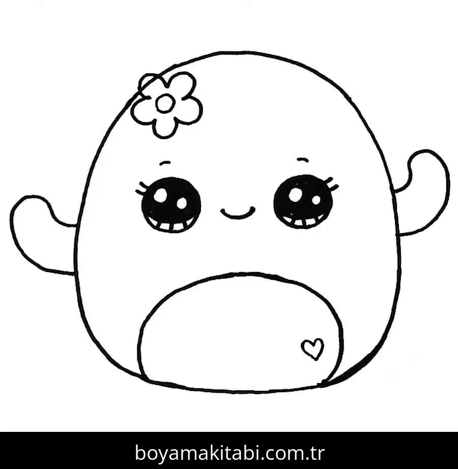 Squishmallow boyama sayfası – PDF indir, sevimli karakter