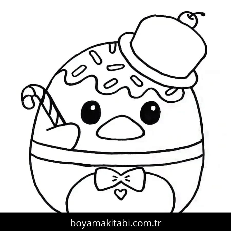 Squishmallow boyama sayfası – okul öncesi, evde etkinlik