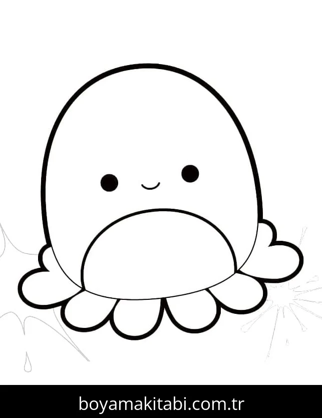 Squishmallow boyama sayfası – sevimli karakter, sanatsal çalışma