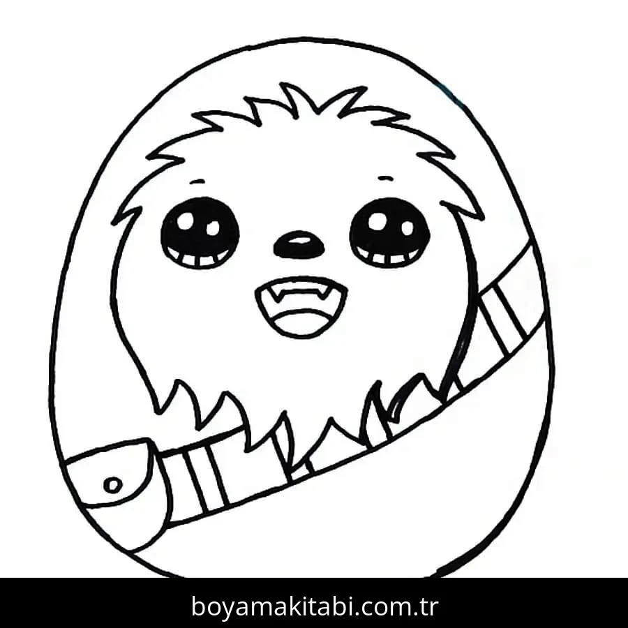 Squishmallow boyama sayfası – çizgi film temalı, basit çizim