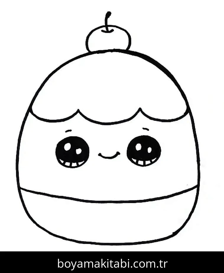 Squishmallow boyama sayfası – basit çizim, kolay boyama