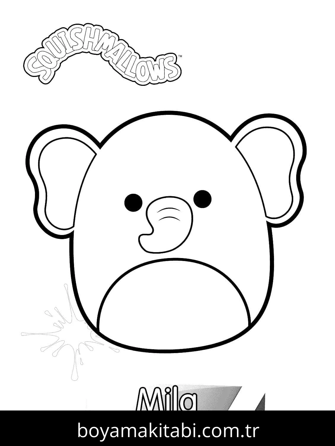 Squishmallow boyama sayfası – okul öncesi, evde etkinlik