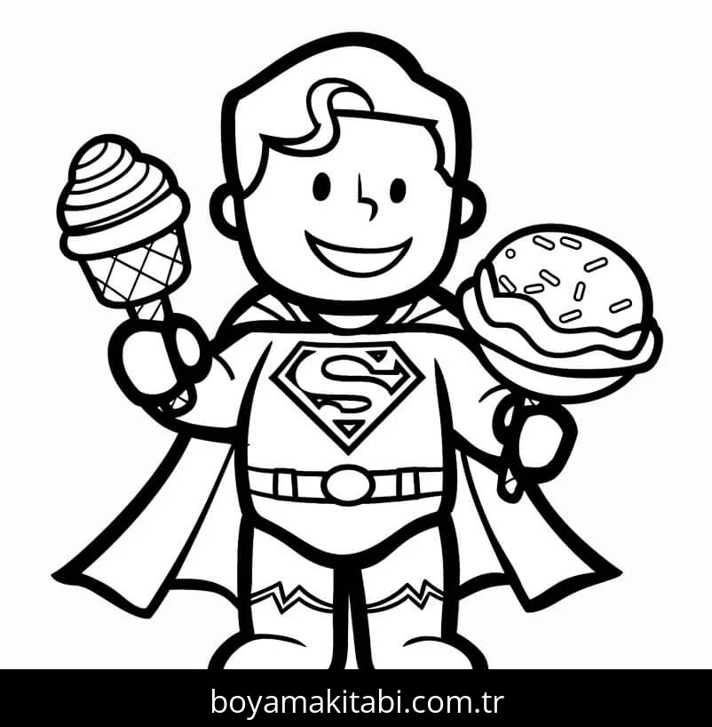 Süpermen boyama sayfası – okul öncesi, evde etkinlik
