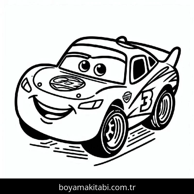 Şimşek McQueen boyama sayfası – yaratıcılığı geliştirir, keyifli zaman
