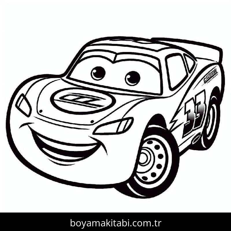 Şimşek McQueen boyama sayfası – evde etkinlik, ücretsiz yazdır