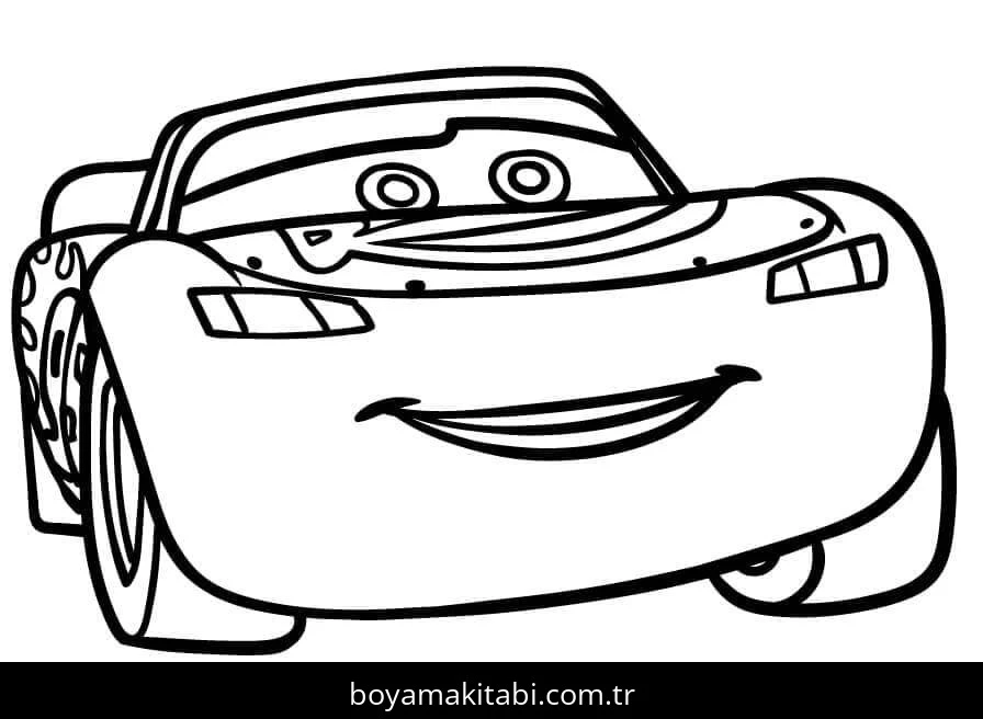 Şimşek McQueen boyama sayfası – PDF indir, sevimli karakter