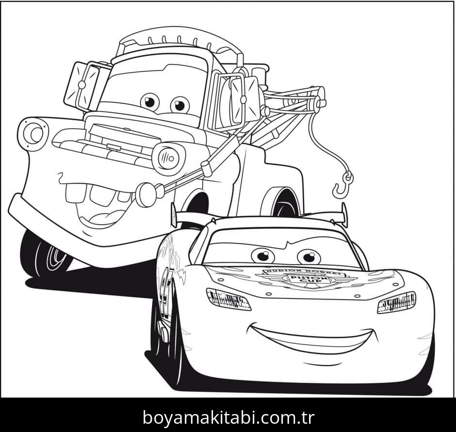 Şimşek McQueen boyama sayfası – sanatsal çalışma, çocuklar için