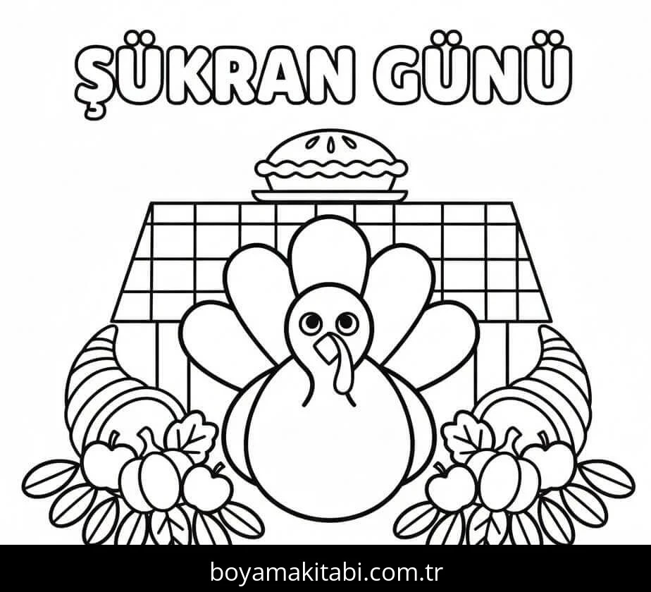 Şükran günü boyama sayfası #77 – sanatsal çalışma, aile ile vakit geçirme
