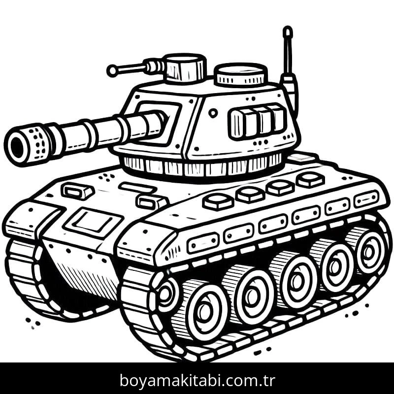 Tank boyama sayfası – keyifli zaman, renkli çizimler