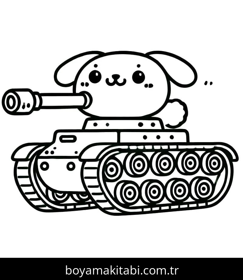 Tank boyama sayfası – PDF indir, sevimli karakter