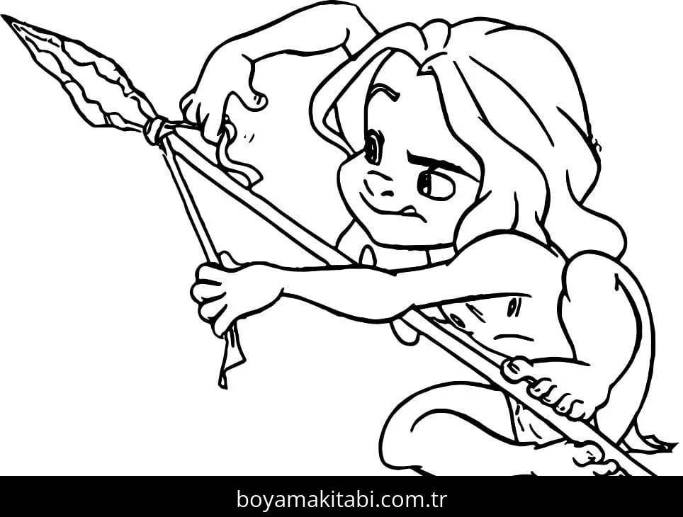Tarzan boyama sayfası #62 – ilkokul öğrencileri için, hayal gücünü besler