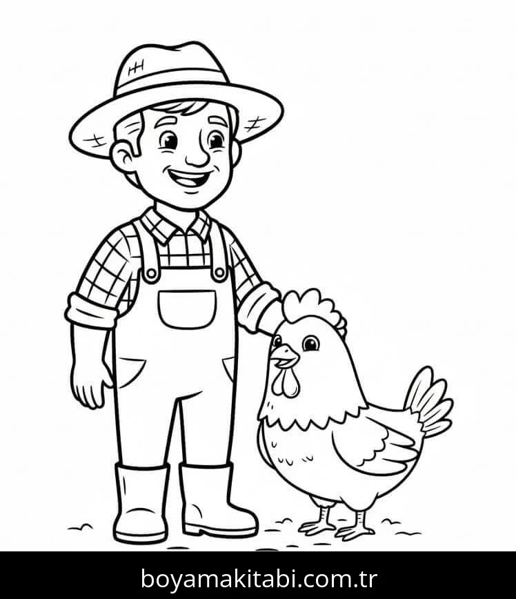 Tavuk boyama sayfası – boyama çalışması, yaratıcılığı geliştirir