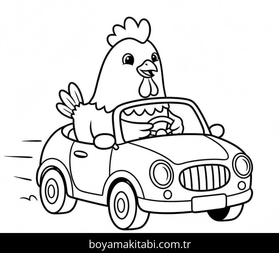 Tavuk boyama sayfası – keyifli zaman, renkli çizimler