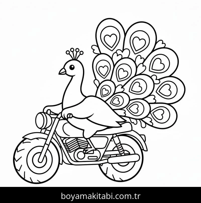 Tavus Kuşu boyama sayfası – eğitici aktivite, yaratıcılık
