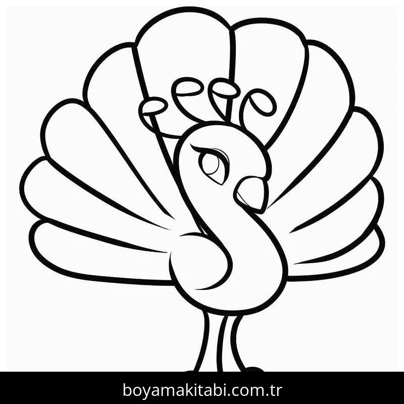 Tavus Kuşu boyama sayfası – yaratıcılık, eğlenceli etkinlik