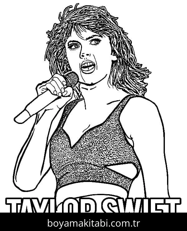 Taylor Swift boyama sayfası #44 – anaokulu etkinliği, motor becerileri destekler