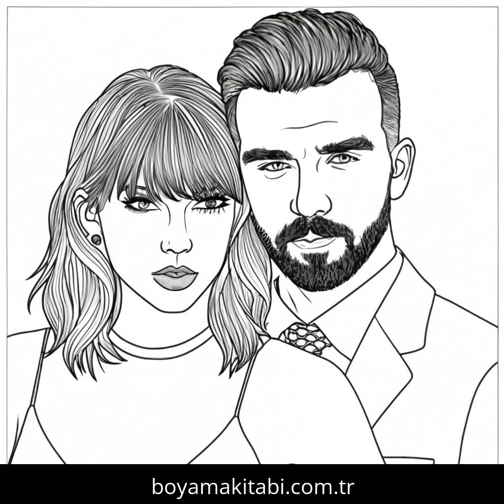 Taylor Swift boyama sayfası #51 – motor becerileri destekler, mürekkep tasarrufu sağlar