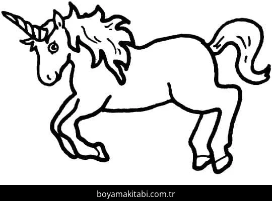 Tek Boynuzlu At boyama sayfası – PDF indir, sevimli karakter