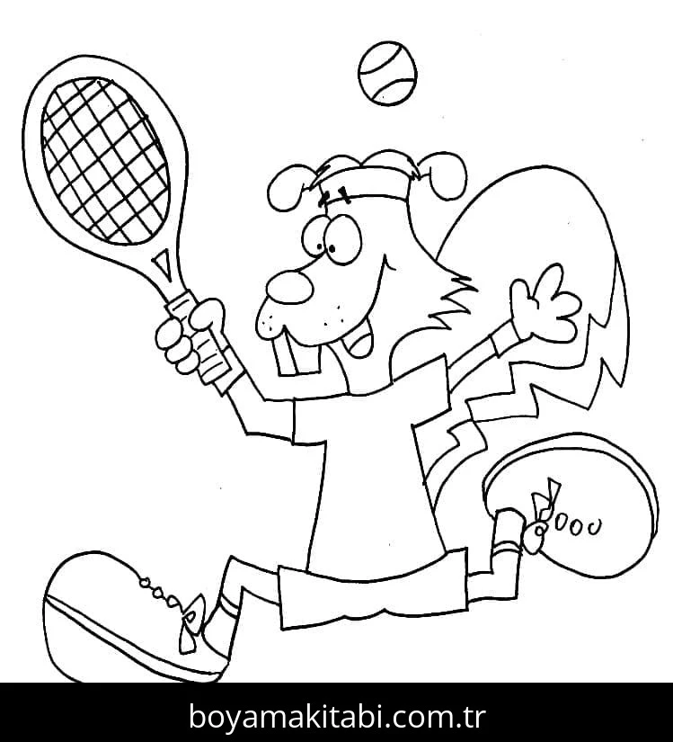 Tenis boyama sayfası – eğitici aktivite, yaratıcılık
