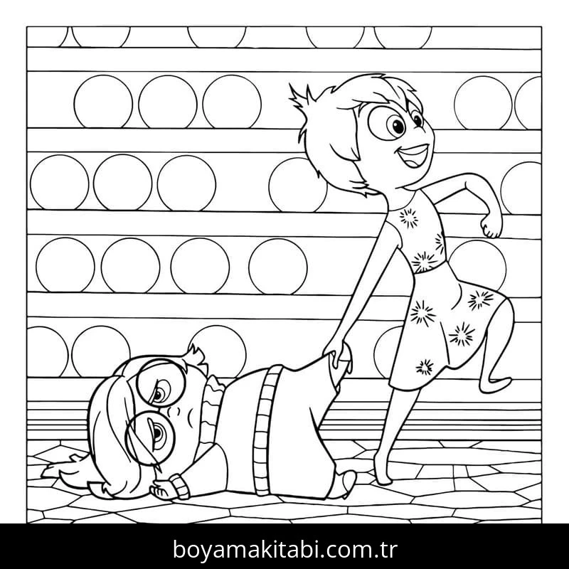 Ters Yüz 2 boyama sayfası – basit çizim, kolay boyama