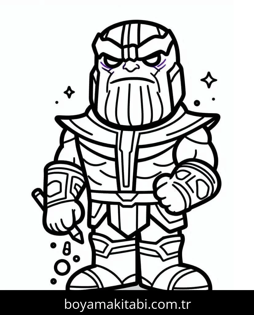 Thanos boyama sayfası #25 – ilkokul öğrencileri için, hayal gücünü besler