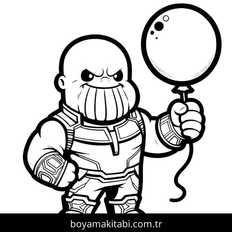 Thanos boyama sayfası #28 – doğum günü partisi aktivitesi, ekran süresine alternatif