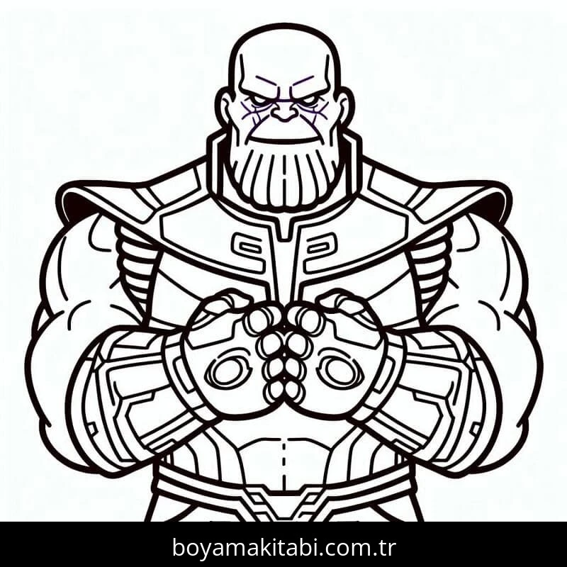 Thanos boyama sayfası #31 – motor becerileri destekler, mürekkep tasarrufu sağlar