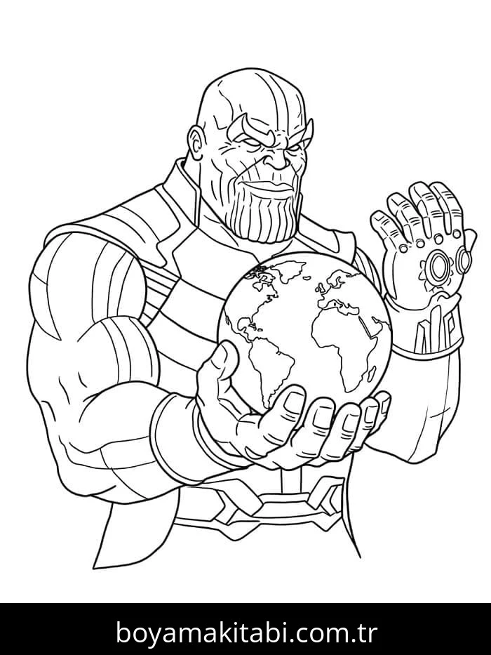 Thanos boyama sayfası – evde etkinlik, ücretsiz yazdır