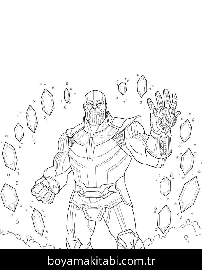 Thanos boyama sayfası #38 – mürekkep tasarrufu sağlar, PDF indir