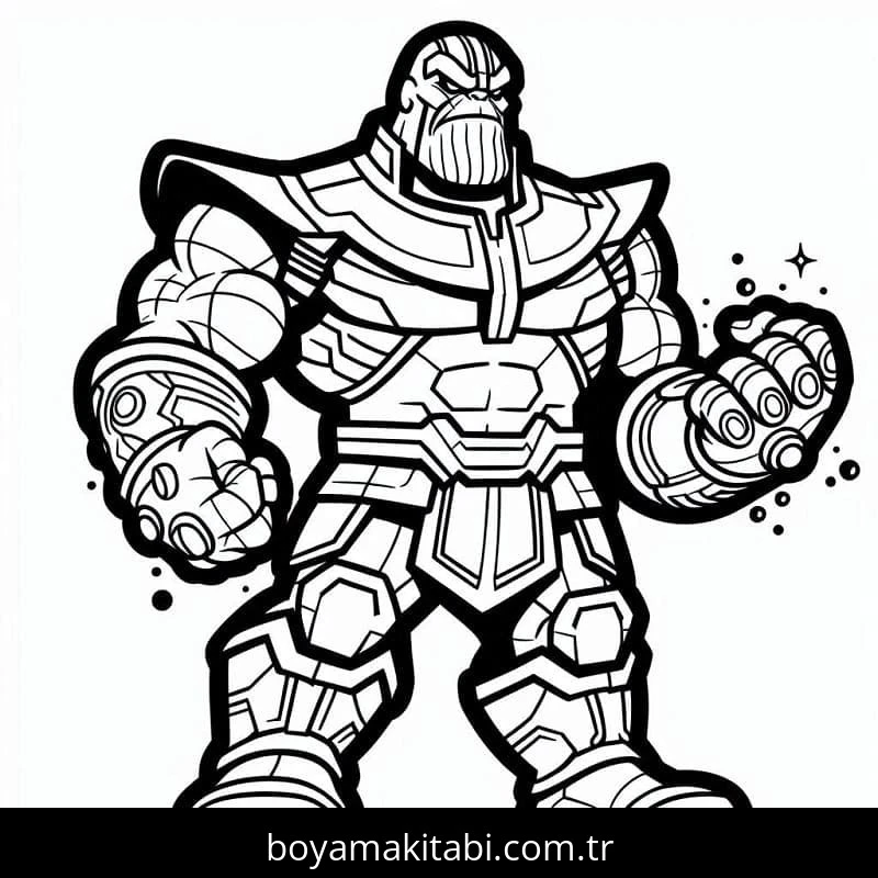 Thanos boyama sayfası #39 – tamamen ücretsiz, çocuklar için