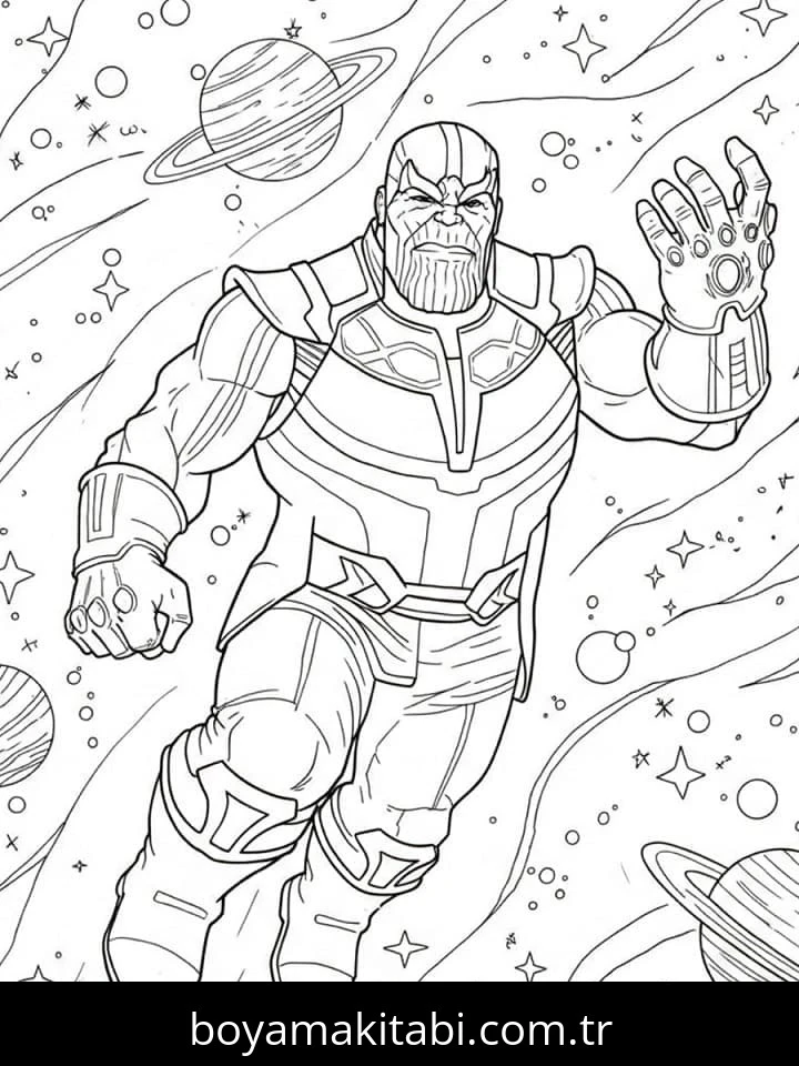 Thanos boyama sayfası #40 – günlük etkinlik önerisi, kolay boyama