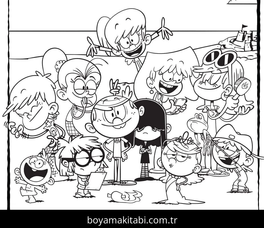 The Loud House boyama sayfası – çocuklar için, çizgi film temalı