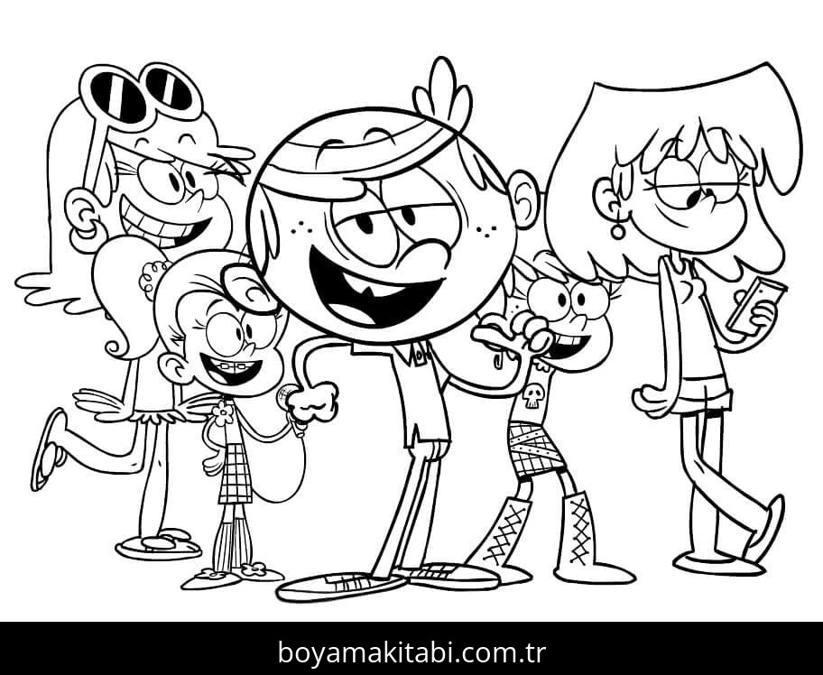 The Loud House boyama sayfası – basit çizim, kolay boyama
