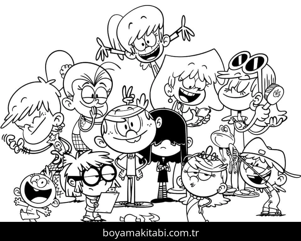 The Loud House boyama sayfası – sanatsal çalışma, çocuklar için