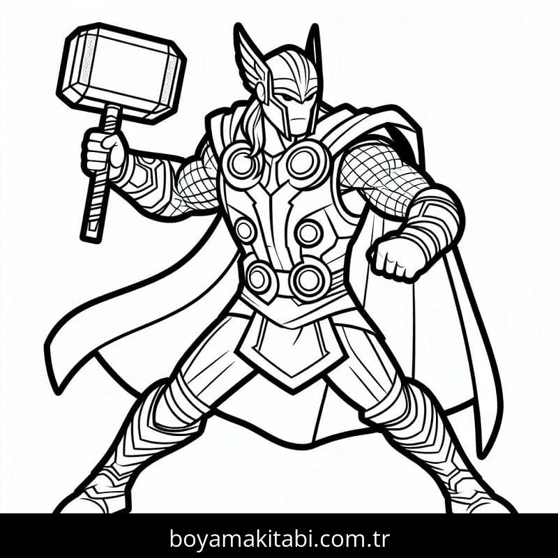 Thor boyama sayfası – evde etkinlik, ücretsiz yazdır