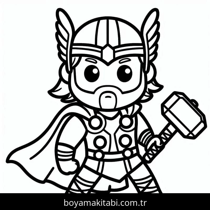 Thor boyama sayfası – eğitici aktivite, yaratıcılık