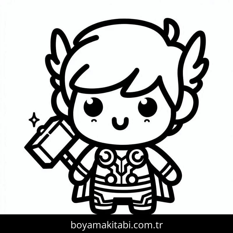 Thor boyama sayfası – el becerilerini geliştirir, boyama çalışması
