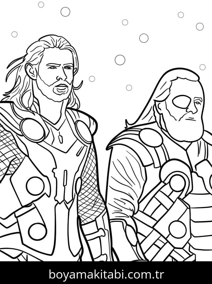 Thor boyama sayfası – çocuk aktivitesi, PDF indir