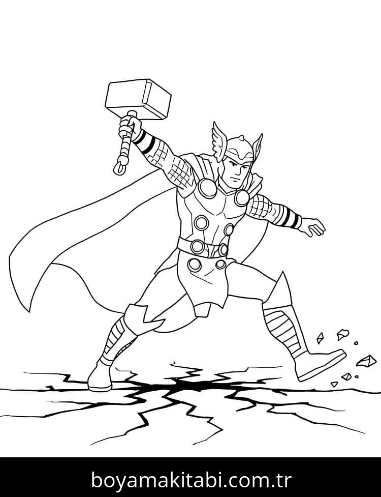 Thor boyama sayfası – yaratıcılık, eğlenceli etkinlik