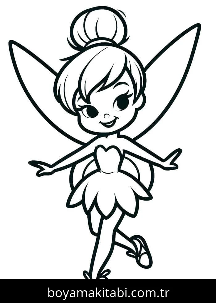 Tinkerbell boyama sayfası – okul öncesi, evde etkinlik