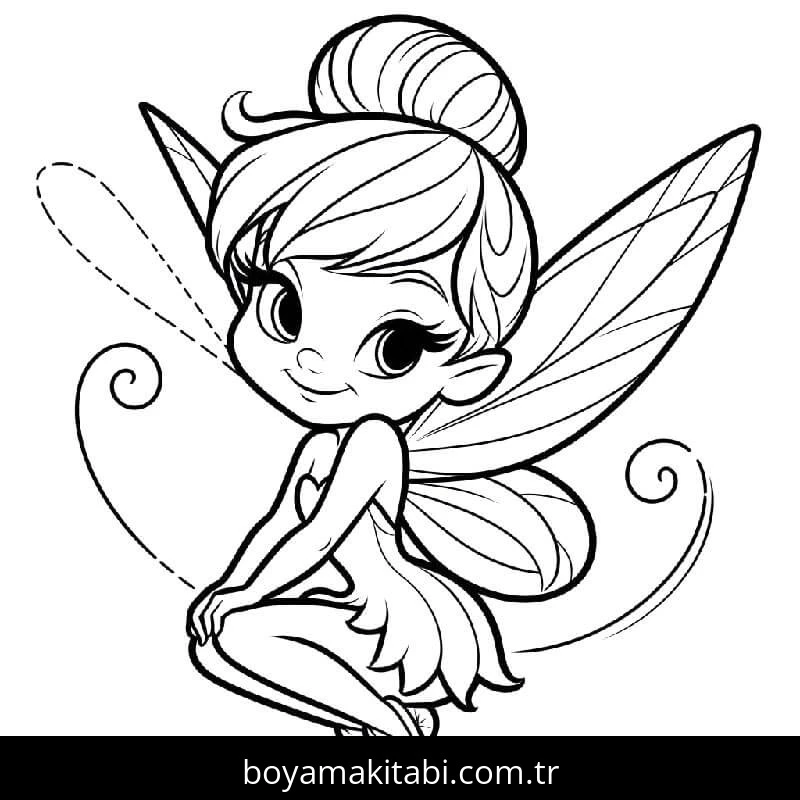 Tinkerbell boyama sayfası – eğitici aktivite, yaratıcılık