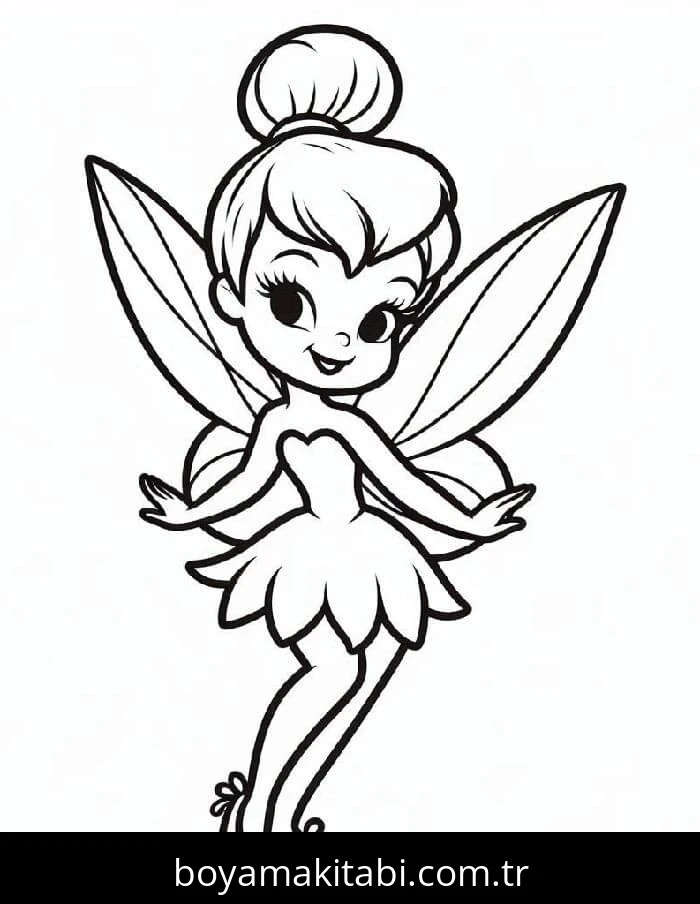 Tinkerbell boyama sayfası – renkli çizimler, okul öncesi