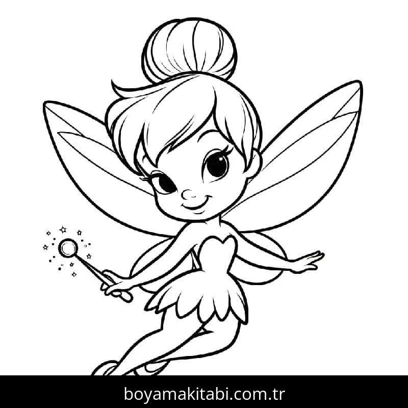 Tinkerbell boyama sayfası – PDF indir, sevimli karakter